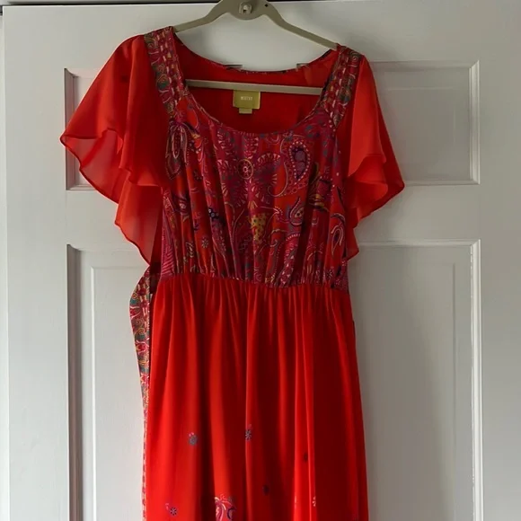 Maeve | Dresses | Orange Maeve Formal Dress Anthropologie | Poshmark